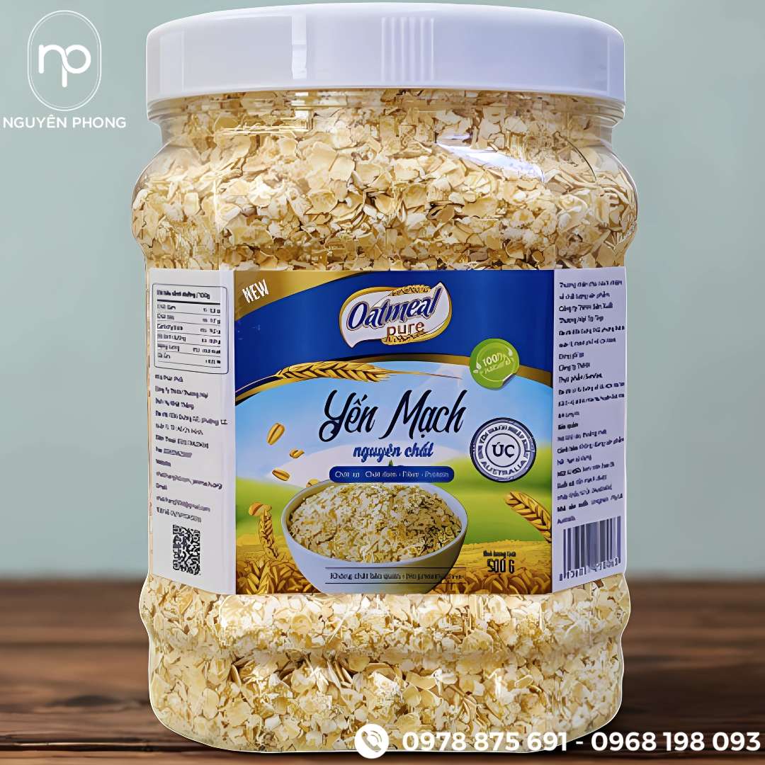 tem dán yến mạch  in thương hiệu